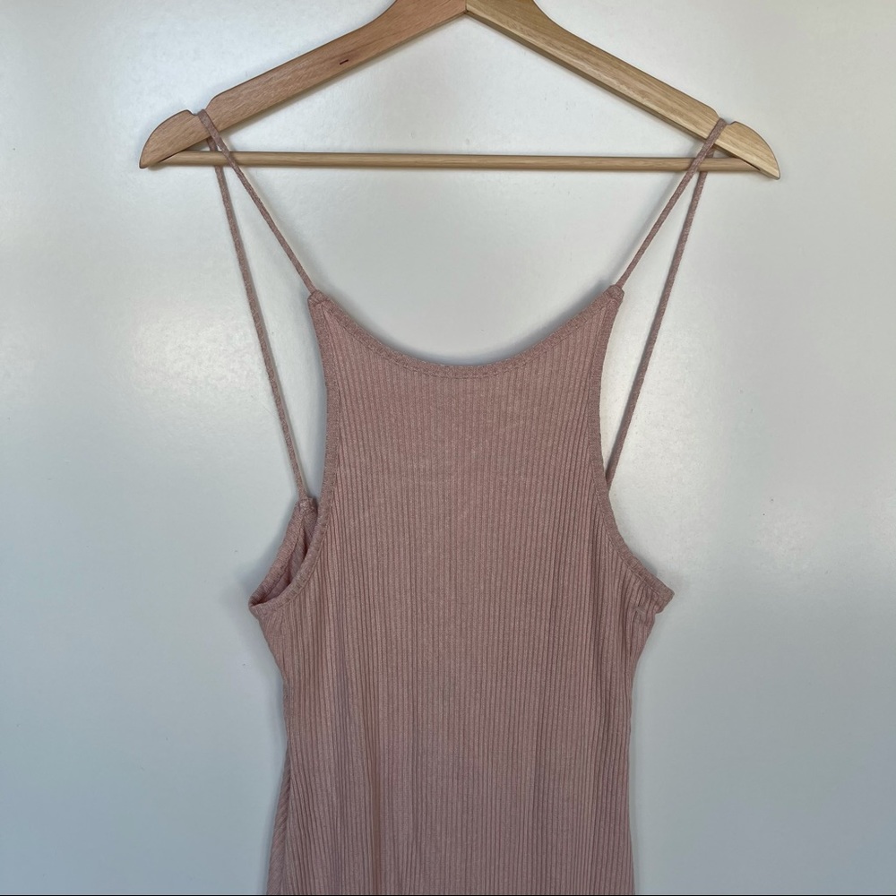 TopShop Blush Pink Ribbed Low Back Dress - Picture 5 of 10